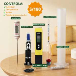 Kit Lácteo Pro — pH, Temperatura, Calidad y Salinidad