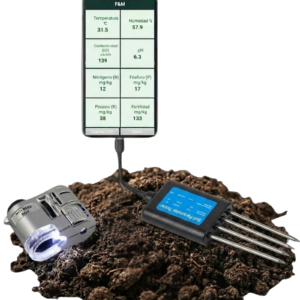 Medidor de Suelo 8 en 1 + Tríptico + Lupa x60